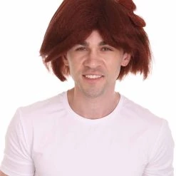 HPO Blocks Men's Wig | Burgundy TV/Movie Wigs | Premium Breathable Capless Cap