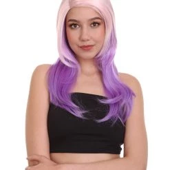 HPO Men's Two Tone Color Womens Wig | Little Pony Halloween Wig | Premium Breathable Capless Cap