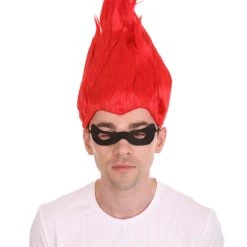 HPO Men's Superhero Family Villain Wig | Mens Wig With Mask Set | TV/Movie Wigs | Premium Breathable Capless Cap