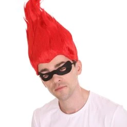 HPO Men's Superhero Family Villain Wig | Mens Wig With Mask Set | TV/Movie Wigs | Premium Breathable Capless Cap