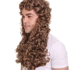 HPO Nobleman Mens Wig | Brown Cosplay Halloween Wig | Premium Breathable Capless Cap