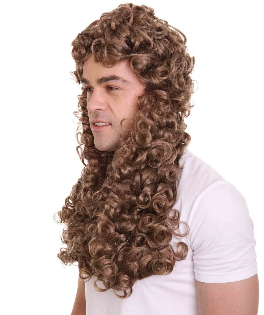 HPO Nobleman Mens Wig | Brown Cosplay Halloween Wig | Premium Breathable Capless Cap 2 HPO Nobleman Mens Wig | Brown Cosplay Halloween Wig | Premium Breathable Capless Cap
