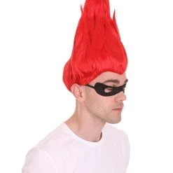 HPO Men's Superhero Family Villain Wig | Mens Wig With Mask Set | TV/Movie Wigs | Premium Breathable Capless Cap