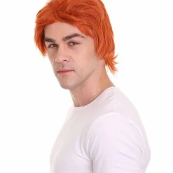 BC David Bowie Wig | Orange Mullet Wig | Premium Breathable Capless Cap