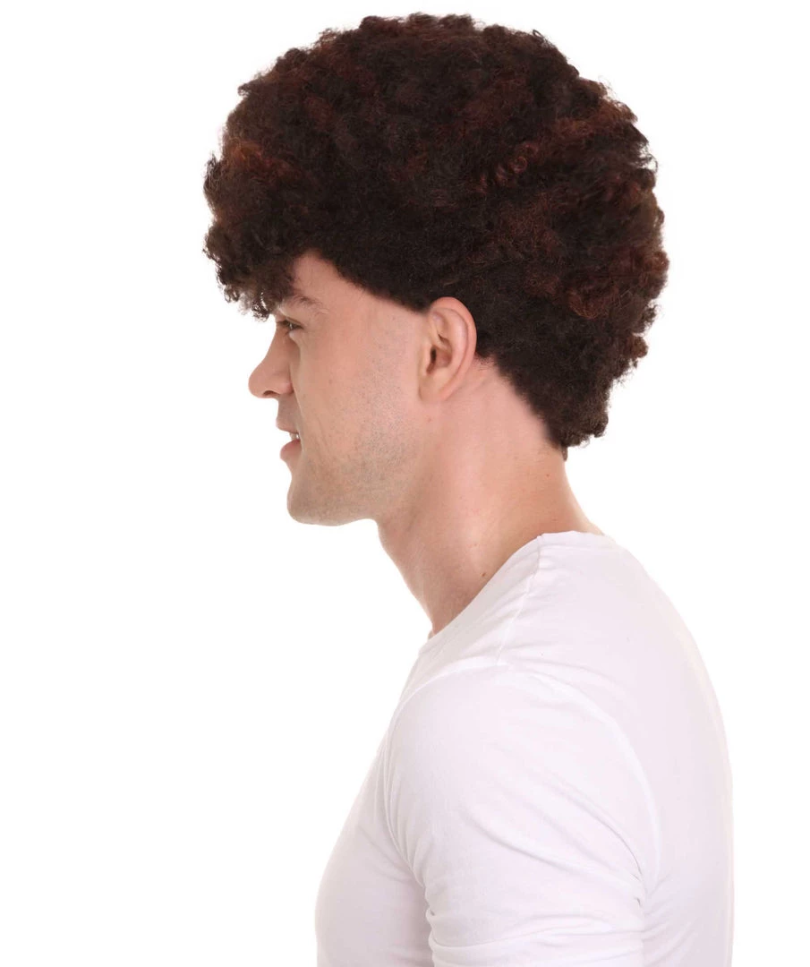 HPO Football | Men's Football Curly Brown Wig With Headband 3 HPO Football | Men's Football Curly Brown Wig With Headband