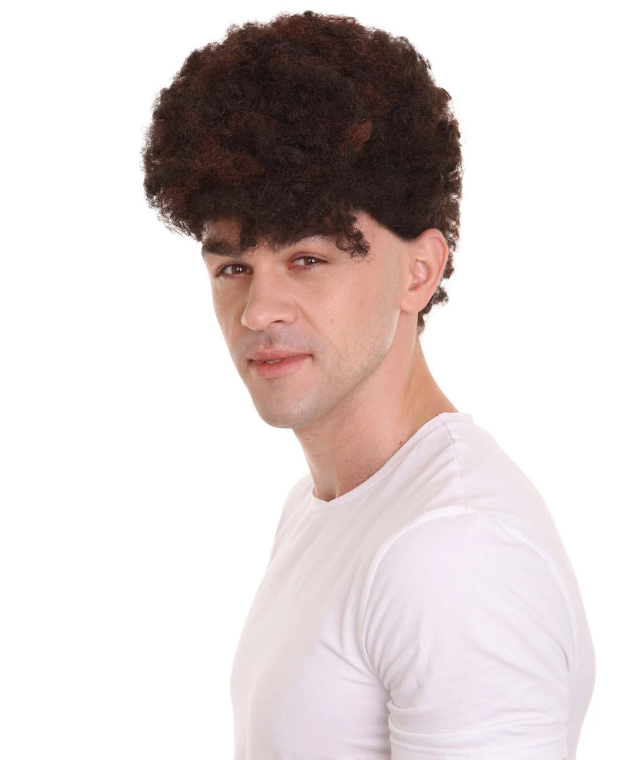 HPO Football | Men's Football Curly Brown Wig With Headband 2 HPO Football | Men's Football Curly Brown Wig With Headband