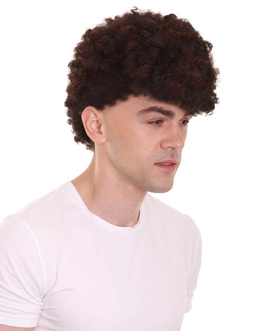 HPO Football | Men's Football Curly Brown Wig With Headband 6 HPO Football | Men's Football Curly Brown Wig With Headband