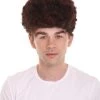 HPO Football | Men's Football Curly Brown Wig With Headband