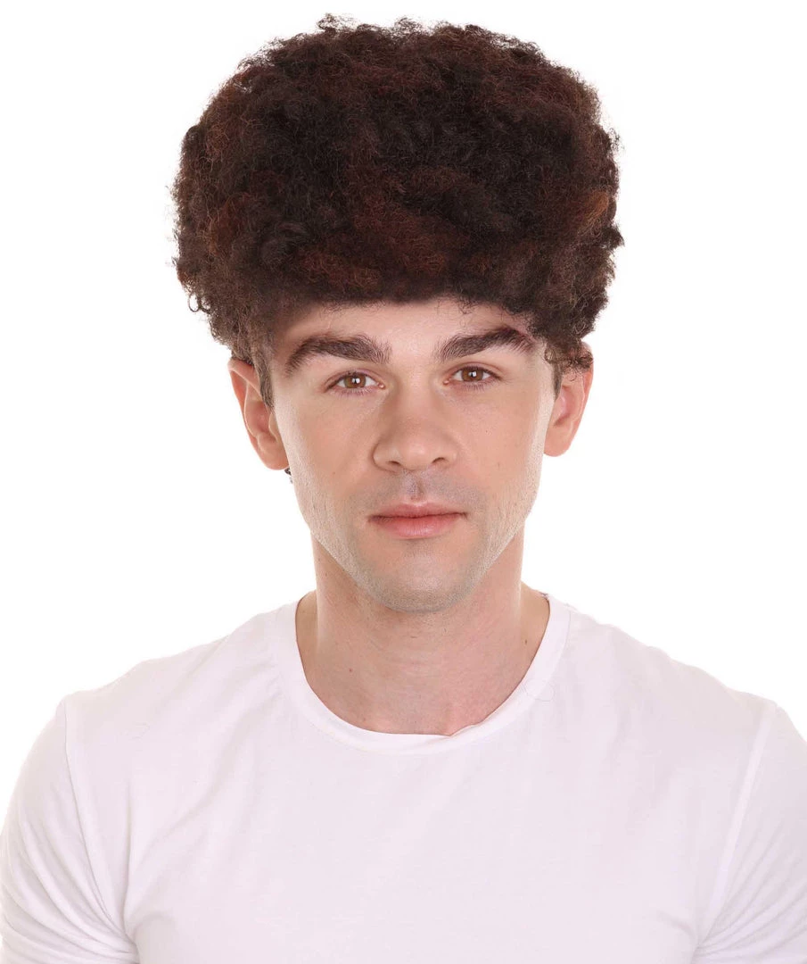 HPO Football | Men's Football Curly Brown Wig With Headband 1 HPO Football | Men's Football Curly Brown Wig With Headband