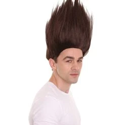 HPO Men's Multicolor | Mens Trolls Black Straight Spiked Wig