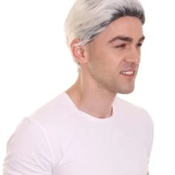HPO Fantasy Wig For Cosplay | Gray Mens Wig | Premium Breathable Capless Cap
