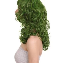 HPO Women's Long Green Womens Wig | Stage Event Party Ready Colorful Wig | Premium Breathable Capless Cap 11 HPO Women's Long Green Womens Wig | Stage Event Party Ready Colorful Wig | Premium Breathable Capless Cap