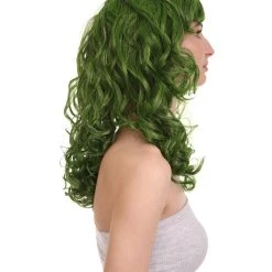 HPO Women's Long Green Womens Wig | Stage Event Party Ready Colorful Wig | Premium Breathable Capless Cap 14 HPO Women's Long Green Womens Wig | Stage Event Party Ready Colorful Wig | Premium Breathable Capless Cap