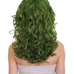 HPO Women's Long Green Womens Wig | Stage Event Party Ready Colorful Wig | Premium Breathable Capless Cap 12 HPO Women's Long Green Womens Wig | Stage Event Party Ready Colorful Wig | Premium Breathable Capless Cap