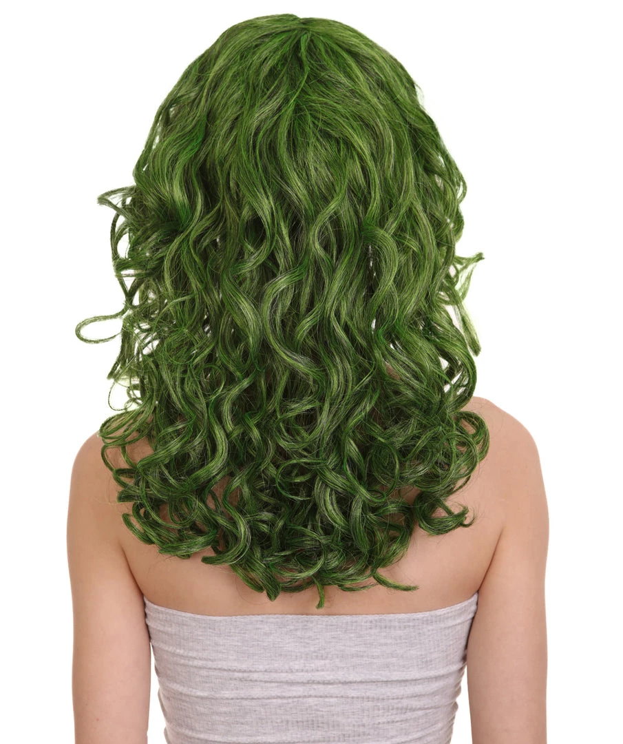 HPO Women's Long Green Womens Wig | Stage Event Party Ready Colorful Wig | Premium Breathable Capless Cap 4 HPO Women's Long Green Womens Wig | Stage Event Party Ready Colorful Wig | Premium Breathable Capless Cap