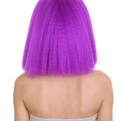 HPO Australian Singer Womens Wig | Neon Purple Celebrity Wigs | Premium Breathable Capless Cap Women's