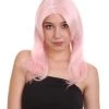 HPO Pastel Pink Jem Womens Wig | Party Ready Fancy Cosplay Halloween Wig | Premium Breathable Capless Cap