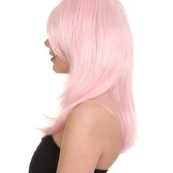 HPO Pastel Pink Jem Womens Wig | Party Ready Fancy Cosplay Halloween Wig | Premium Breathable Capless Cap