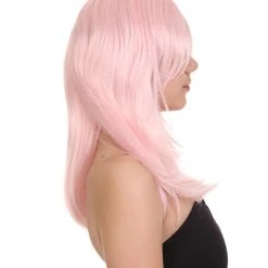 HPO Pastel Pink Jem Womens Wig | Party Ready Fancy Cosplay Halloween Wig | Premium Breathable Capless Cap