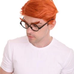 HPO Men Short Funny Wig With Eye Glass | Premium Breathable Capless Cap Men's