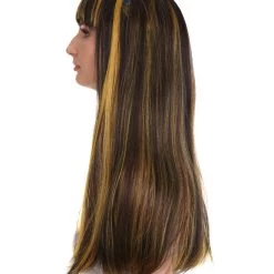 HPO Monster Womens Wig | Black Gold Long Cosplay Halloween Wig | Premium Breathable Capless Cap 11 HPO Monster Womens Wig | Black Gold Long Cosplay Halloween Wig | Premium Breathable Capless Cap