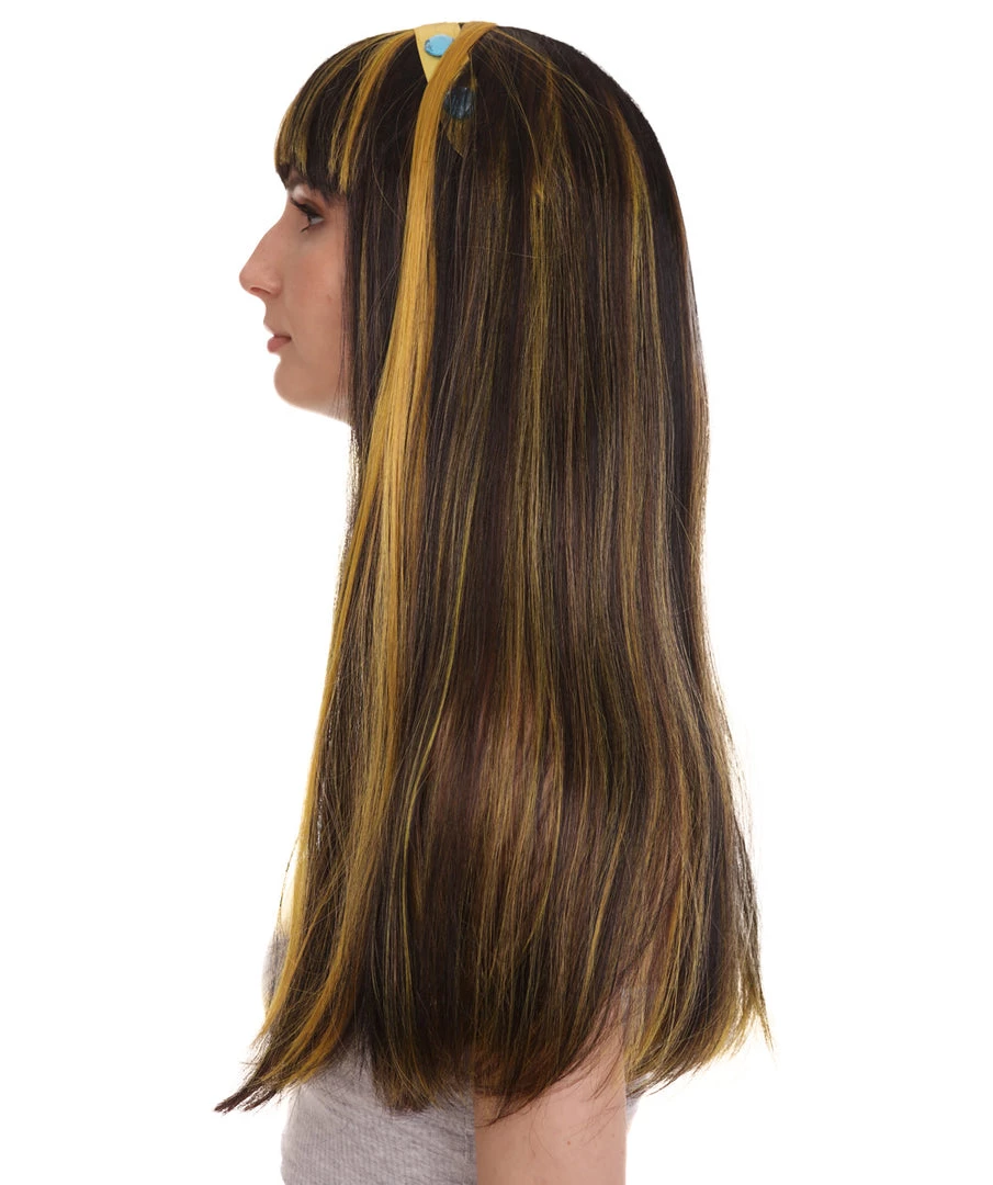 HPO Monster Womens Wig | Black Gold Long Cosplay Halloween Wig | Premium Breathable Capless Cap 3 HPO Monster Womens Wig | Black Gold Long Cosplay Halloween Wig | Premium Breathable Capless Cap