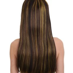 HPO Monster Womens Wig | Black Gold Long Cosplay Halloween Wig | Premium Breathable Capless Cap 12 HPO Monster Womens Wig | Black Gold Long Cosplay Halloween Wig | Premium Breathable Capless Cap