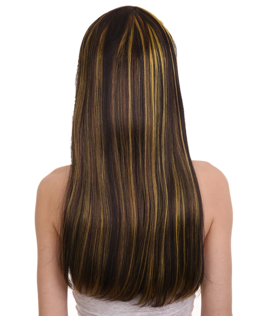 HPO Monster Womens Wig | Black Gold Long Cosplay Halloween Wig | Premium Breathable Capless Cap 4 HPO Monster Womens Wig | Black Gold Long Cosplay Halloween Wig | Premium Breathable Capless Cap