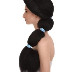HPO Womens Adult Princess Braided Wig | Black TV/Movie Wigs | Premium Breathable Capless Cap