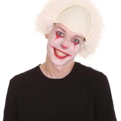 HPO Men's Half Bald Head Curly Men Wig, Black