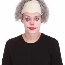 HPO Men's Half Bald Head Curly Men Wig, Black