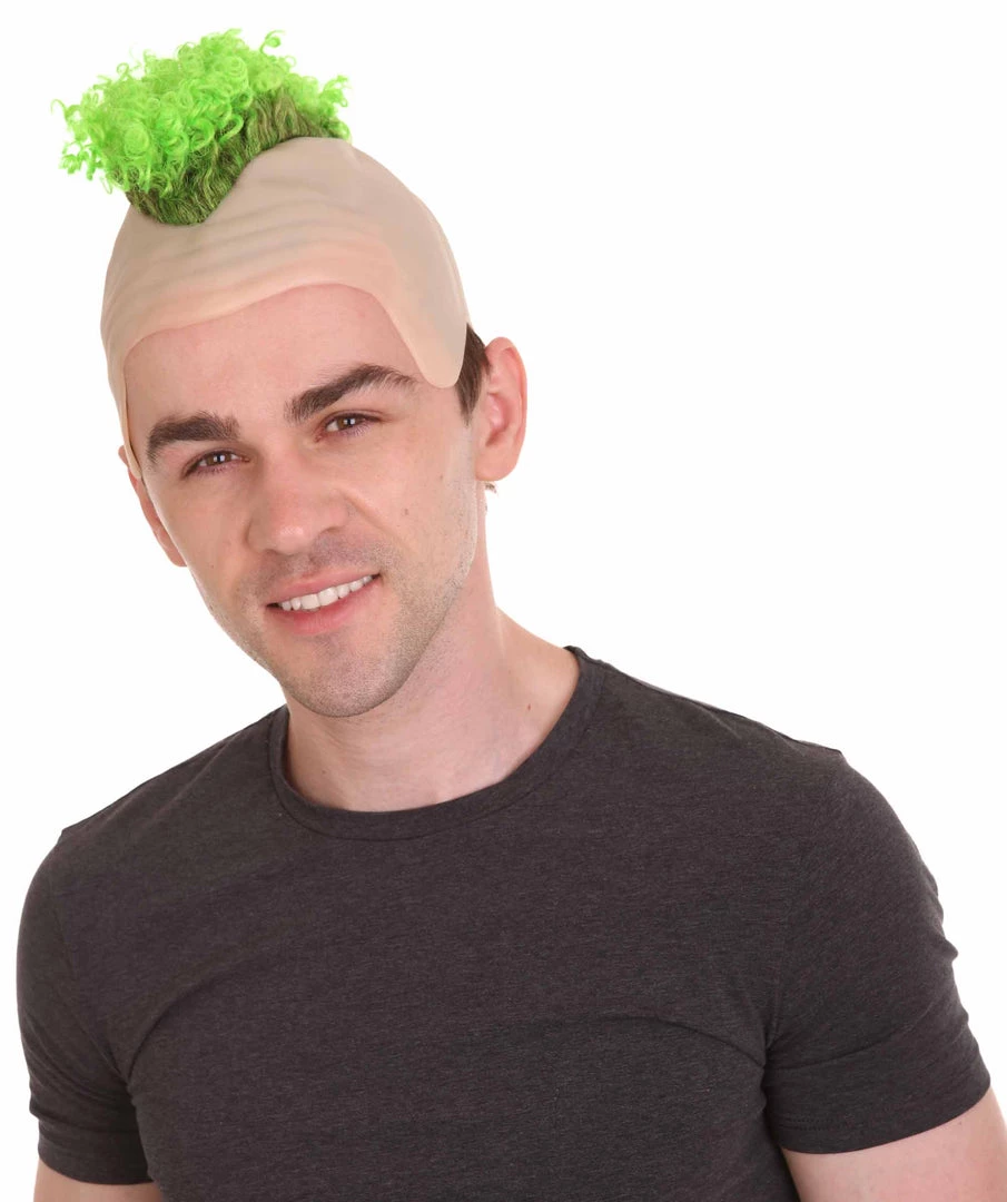 HPO Curly Mohawk Wig | Green Halloween Wig With Cap Kids 2 HPO Curly Mohawk Wig | Green Halloween Wig With Cap Kids