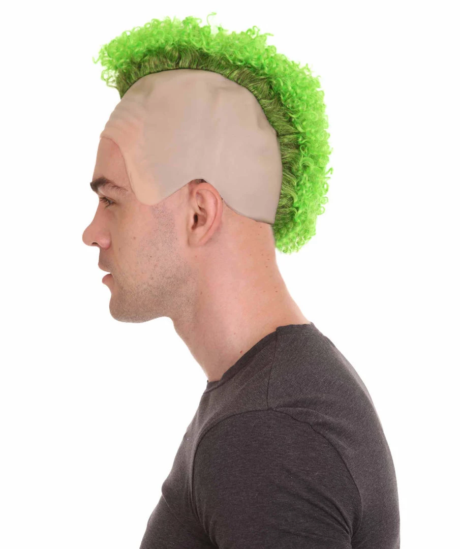 HPO Curly Mohawk Wig | Green Halloween Wig With Cap Kids 4 HPO Curly Mohawk Wig | Green Halloween Wig With Cap Kids