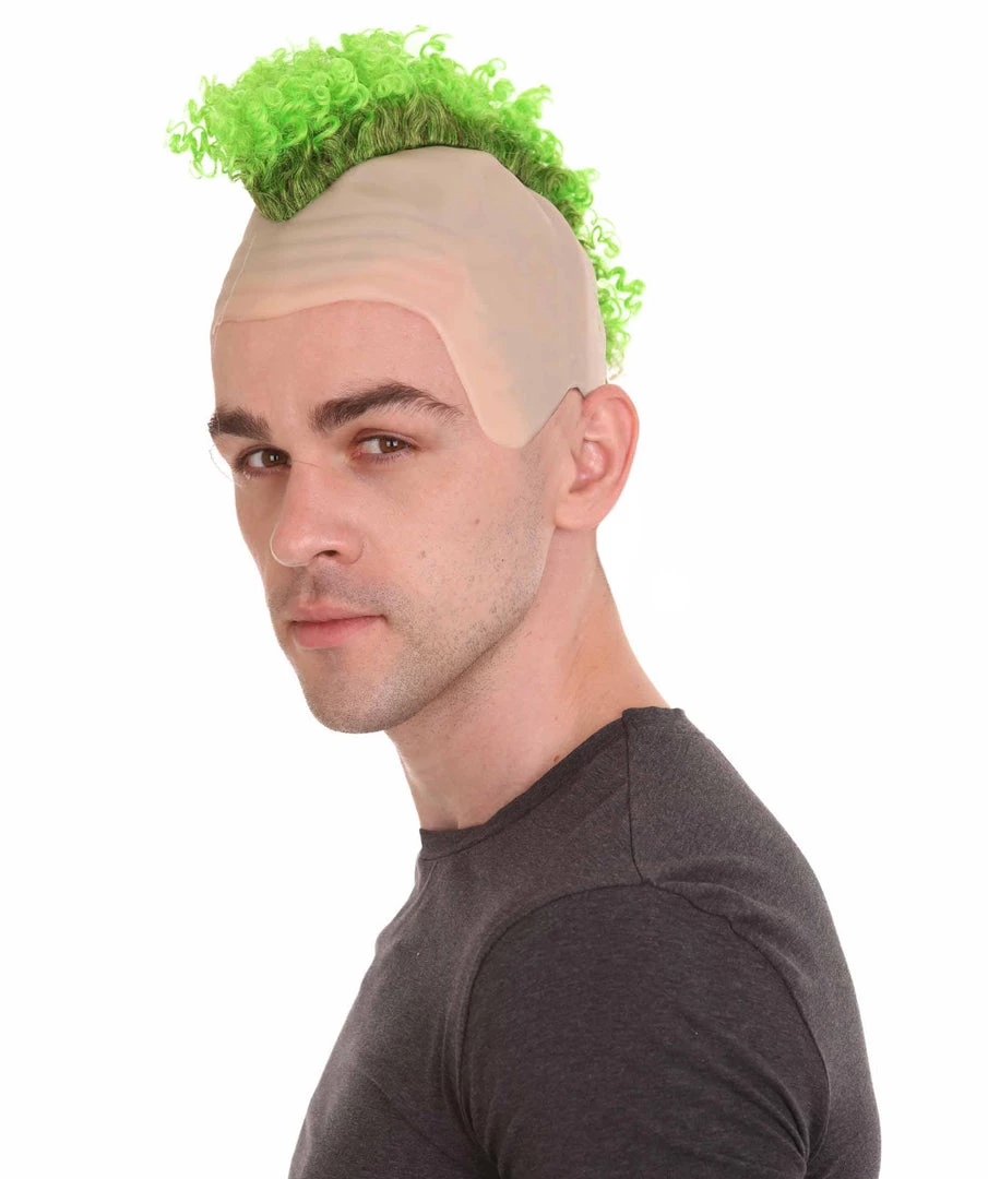 HPO Curly Mohawk Wig | Green Halloween Wig With Cap Kids 3 HPO Curly Mohawk Wig | Green Halloween Wig With Cap Kids
