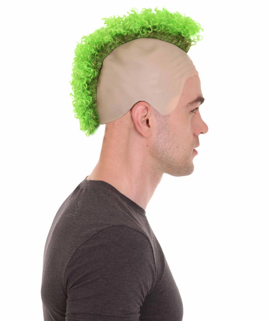 HPO Curly Mohawk Wig | Green Halloween Wig With Cap Kids 6 HPO Curly Mohawk Wig | Green Halloween Wig With Cap Kids