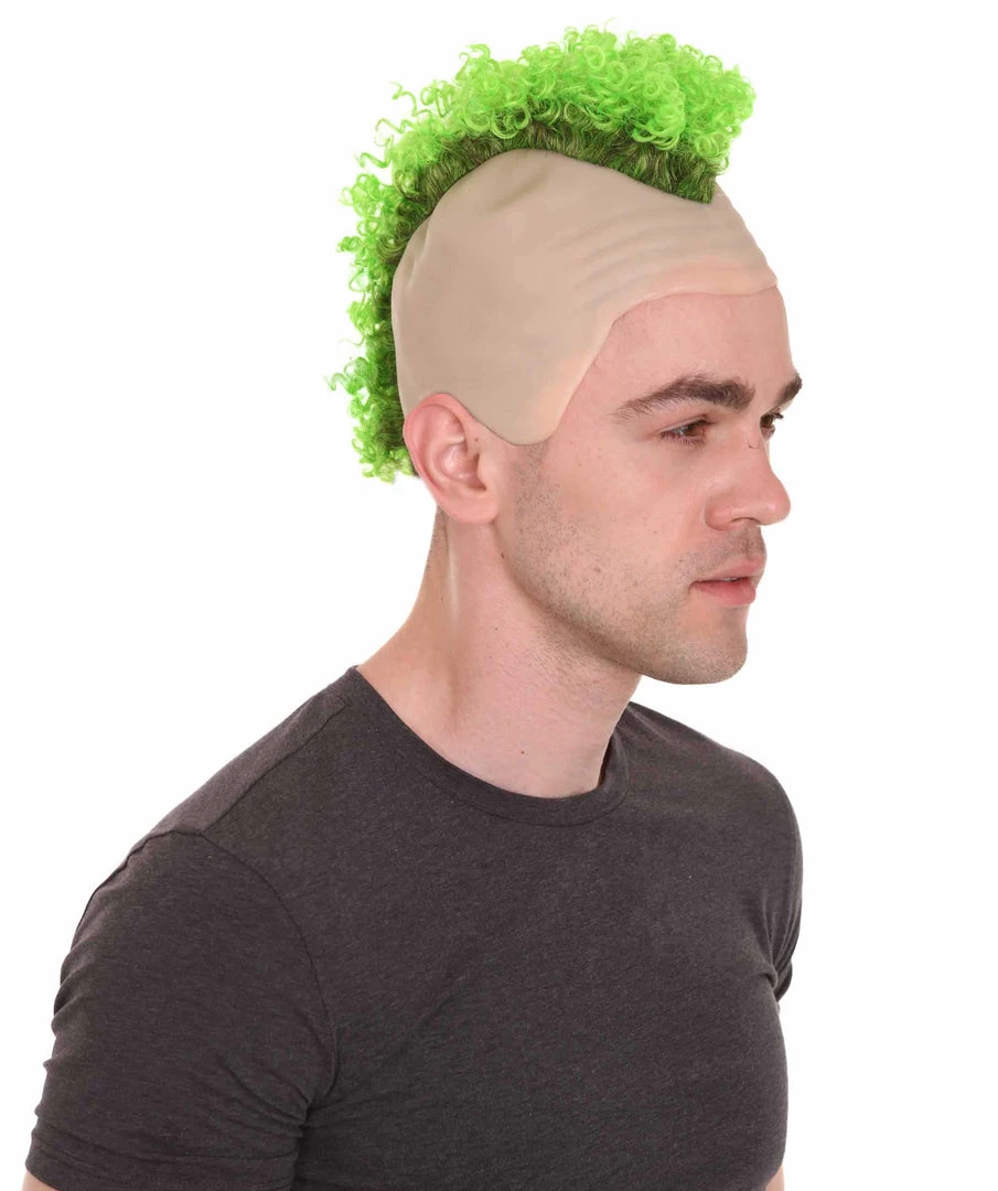 HPO Curly Mohawk Wig | Green Halloween Wig With Cap Kids 7 HPO Curly Mohawk Wig | Green Halloween Wig With Cap Kids