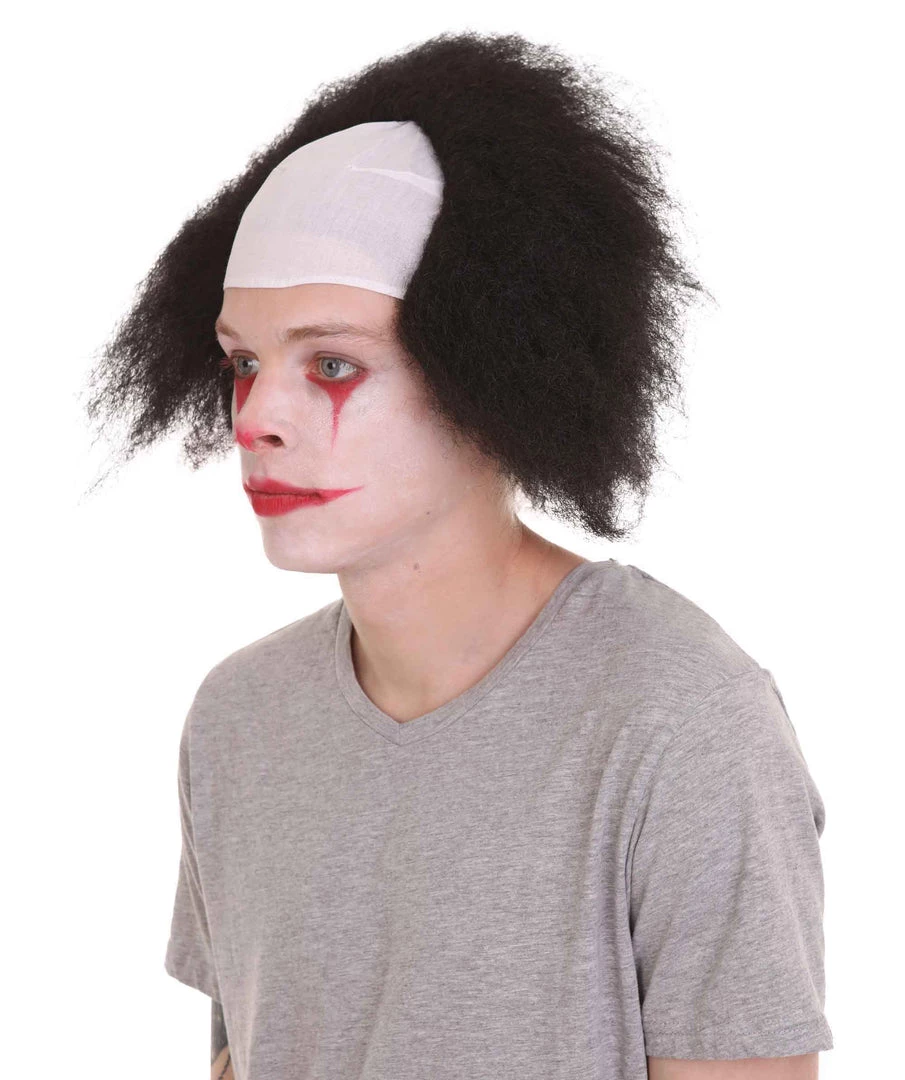 HPO Half Bald Head Men Curly Wig 3 HPO Half Bald Head Men Curly Wig