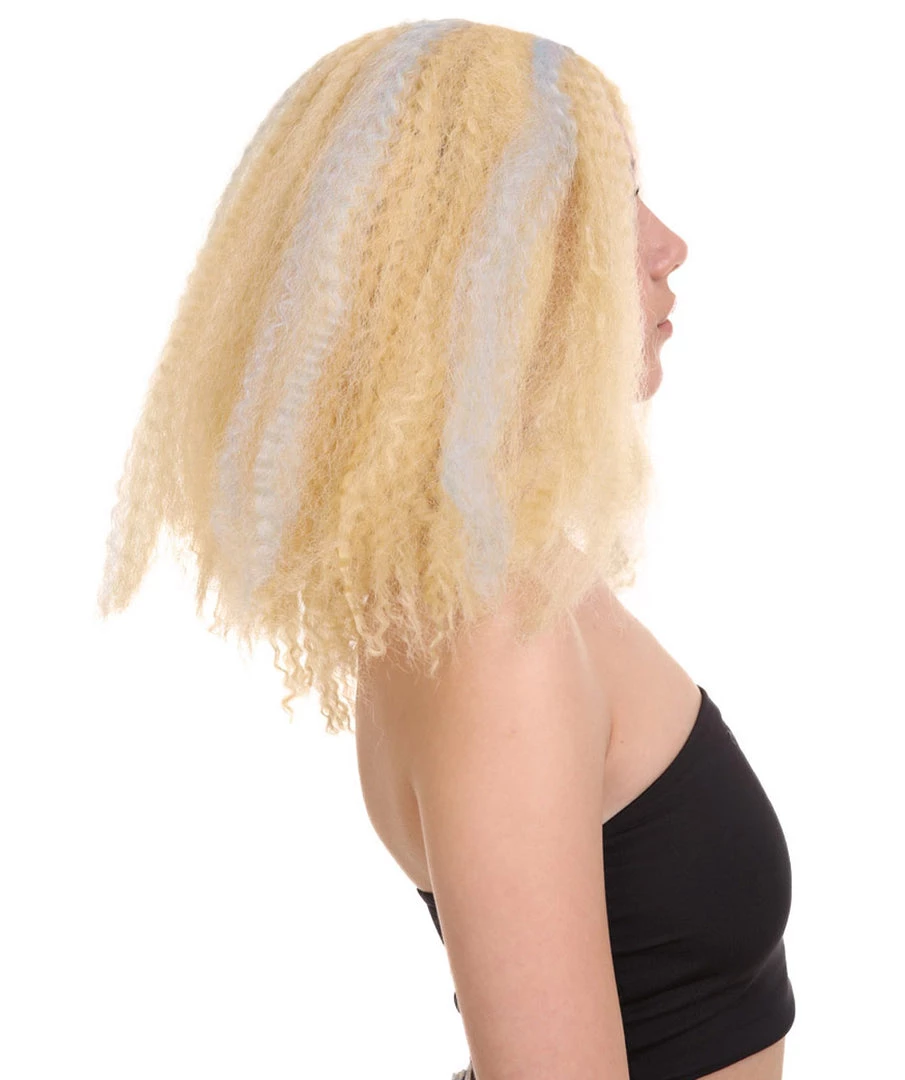 HPO Women's Shoulder Length Curly Wig Multi Colored | Premium Breathable Capless Cap 4 HPO Women's Shoulder Length Curly Wig Multi Colored | Premium Breathable Capless Cap