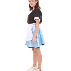 HPO Adult Women's 50's Car Hop Girl Waitress Costume | Black And Blue Cosplay Costume