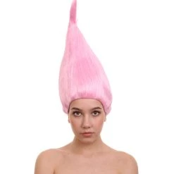 HPO Unisex Dwarf Wig | Neon Pink Tall Wig | Premium Breathable Capless Cap Women's