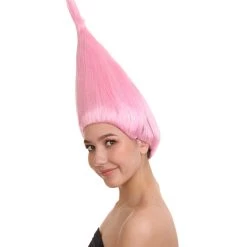 HPO Unisex Dwarf Wig | Neon Pink Tall Wig | Premium Breathable Capless Cap Women's