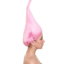 HPO Unisex Dwarf Wig | Neon Pink Tall Wig | Premium Breathable Capless Cap Women's