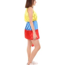 FLAGWIGS Adult Women's Celebratory Colombian Flag Dress Costume | Patriotic Cosplay Costume