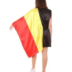 FLAGWIGS Adult Women's Celebratory Belgian Flag Dress Costume | Patriotic Cosplay Costume