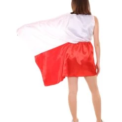 FLAGWIGS Adult Women's Celebratory Polish Flag Dress Costume | Patriotic Cosplay Costume