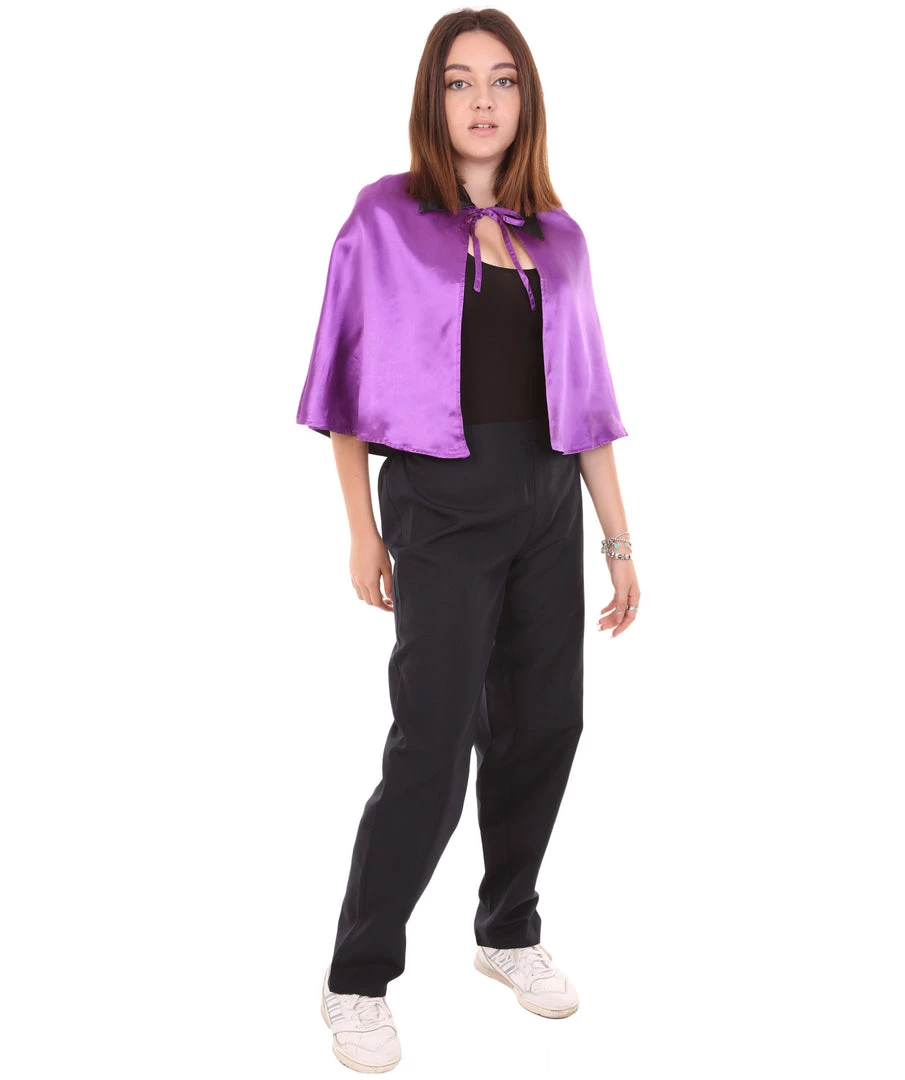 HPO Adult Women's Vampire Cape | Purple & Black Halloween Costume 1 HPO Adult Women's Vampire Cape | Purple & Black Halloween Costume
