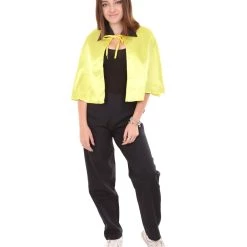 HPO Adult Women's Vampire Cape Costume | Yellow & Black Halloween Costume