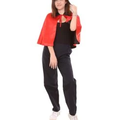 HPO Adult Women's Vampire Cape | Red & Black Halloween Costume