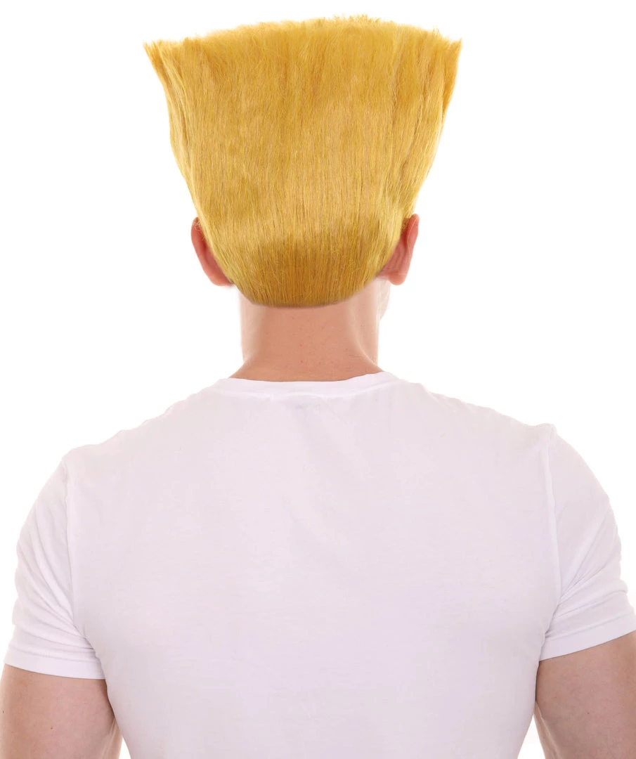 HPO Men's Fighter Game | Mens Short Length Electric Yellow Straight Spiked Cosplay Wig 5 HPO Men's Fighter Game | Mens Short Length Electric Yellow Straight Spiked Cosplay Wig