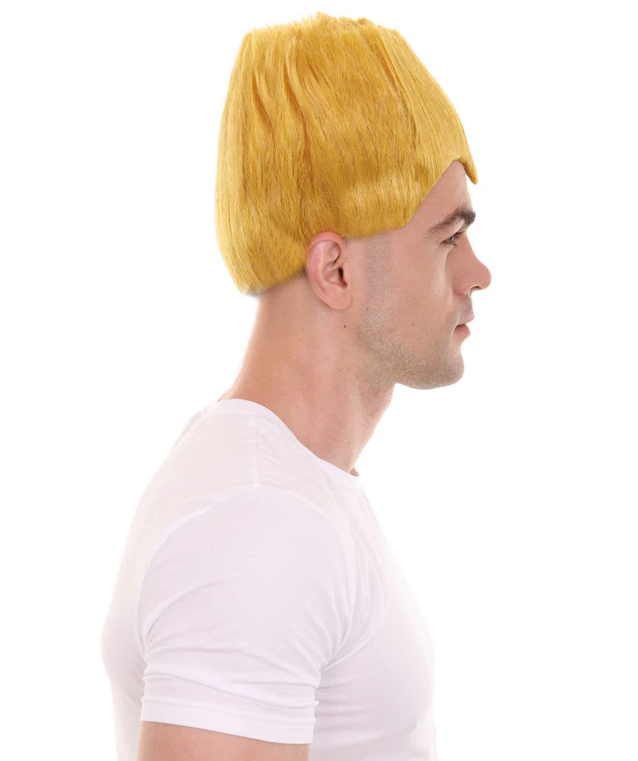 HPO Men's Fighter Game | Mens Short Length Electric Yellow Straight Spiked Cosplay Wig 6 HPO Men's Fighter Game | Mens Short Length Electric Yellow Straight Spiked Cosplay Wig